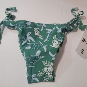 Fused Aloha Bikini Bottom A Honu World Green NWT
